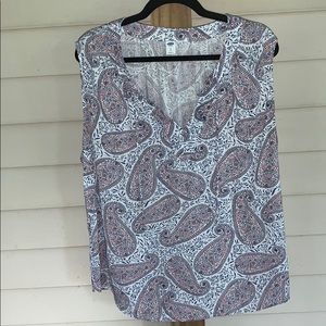 Old Navy XL Tie Neck Paisley Blouse